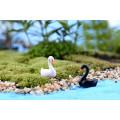 2pc/lot Black White Swan Figurine Decoration Mini Fairy Garden Animals Statue Miniature Home Desk Ornaments Resin Craft