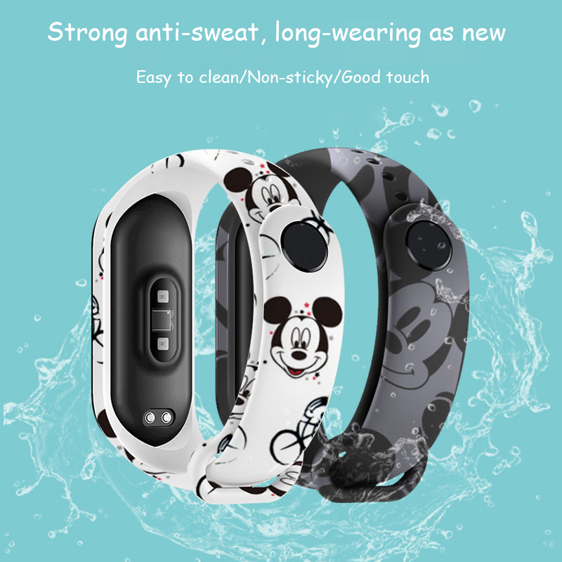 Disney Mickey Soft Strap for Xiaomi Mi Band 5 4 3 NFC Silicone Wristband Bracelet Replacement for Xiaomi Band 4 Wrist TPU Strap