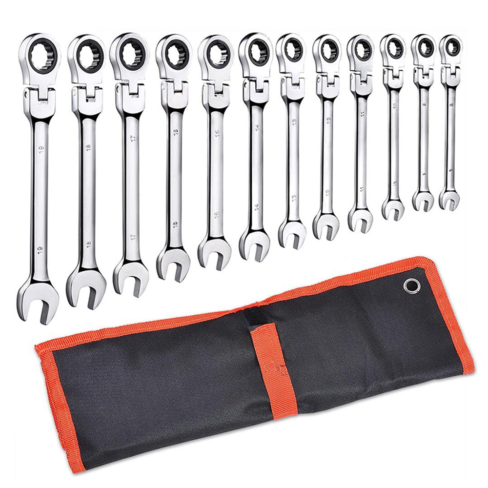 Petpig Car Wrenches Set Ratchet Key Set 5/7/12pcs Spanners Tools Set Universal Wrench Car Repair Flexible Head Ratcheting Wrench