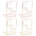 2Pcs/Pair Creative Love Shaped Metal Bookends Desk Storage Holder Shelf Book Organizer Stand