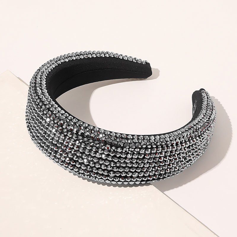 Boho Gorgeous Full Crystal Padded Baroque Headbands Luxury Crystal Hairbands For Women Rhinestone Tiara Bling Hair Accessories