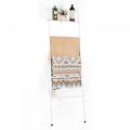 Wall Leaning Metal White Standing Blanket Ladder