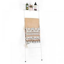 Wall Leaning Metal White Standing Blanket Ladder