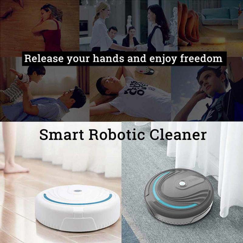 Automatic Vacuum USB Rechargeable Smart Robot Vacuum Cleaner Poweful Suction Home Mopping Sweeping Cleaning Robot