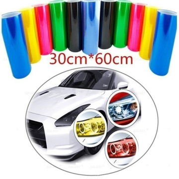 Glossy Auto Car Smoke Fog Light Headlight Vinyl Taillight Tint Film Sheet Sticker Yellow Car Headlight Film Car Accessories X2