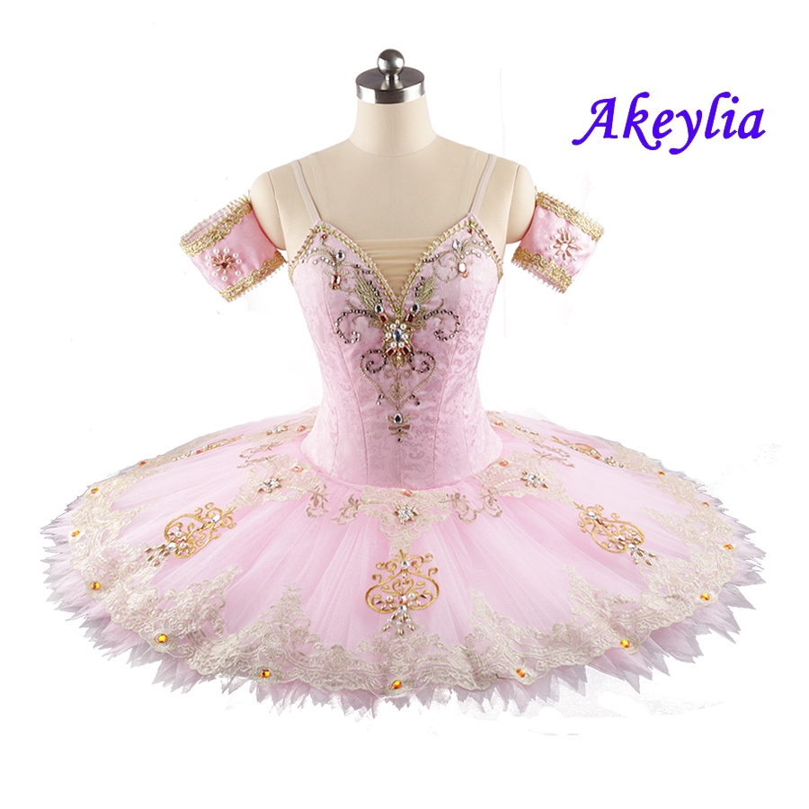 Girls Pink Classical Ballet Tutu YAGP Professional Jacquard fabric Platter pancake Tutu ballet custom for Sugar Plum Fairy Child