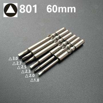 6Pcs/Set 801 Anti Slip Magnetic Triangle Head Screwdriver Bit S2 Steel 5mm Shank Electric Power Tool Accessories 60mm