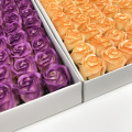 Cheap Soft 3 Layers Spray Color Rose Hand-Made Bouquet Gift Box Packaging Artificial DIY Soap Flowers