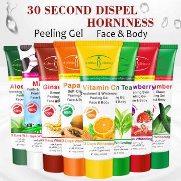 Aichun Beauty Papawa Aloe Milk Green Tea Exfoliating Cream Scrub Peeling Gel Face Body Skin Whitening Cream Hand Body Care