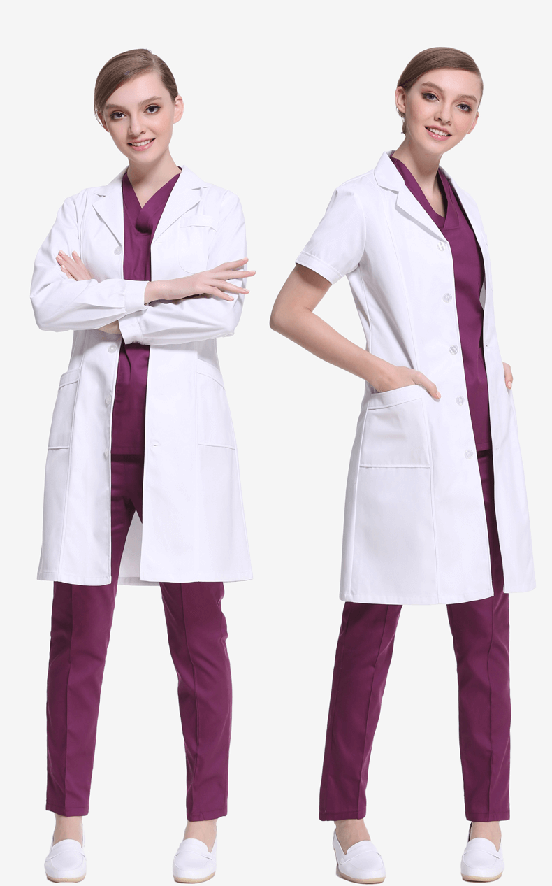 Fashion Medical white coat Long short Sleeve women Medical Coat Uniform Medical Lab Coat Hospital Doctor Slim medical uniform