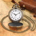 Antique Bronze Night Owl Necklace Quartz Pocket Watch Chain Men chiristmas gift P02