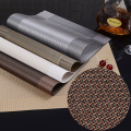 Upors 4pcs/set Placemats for Dining Table Pad Vintage Plastic PVC Mat Coasters Non-Slip Woven Runner Placemat 30*45CM