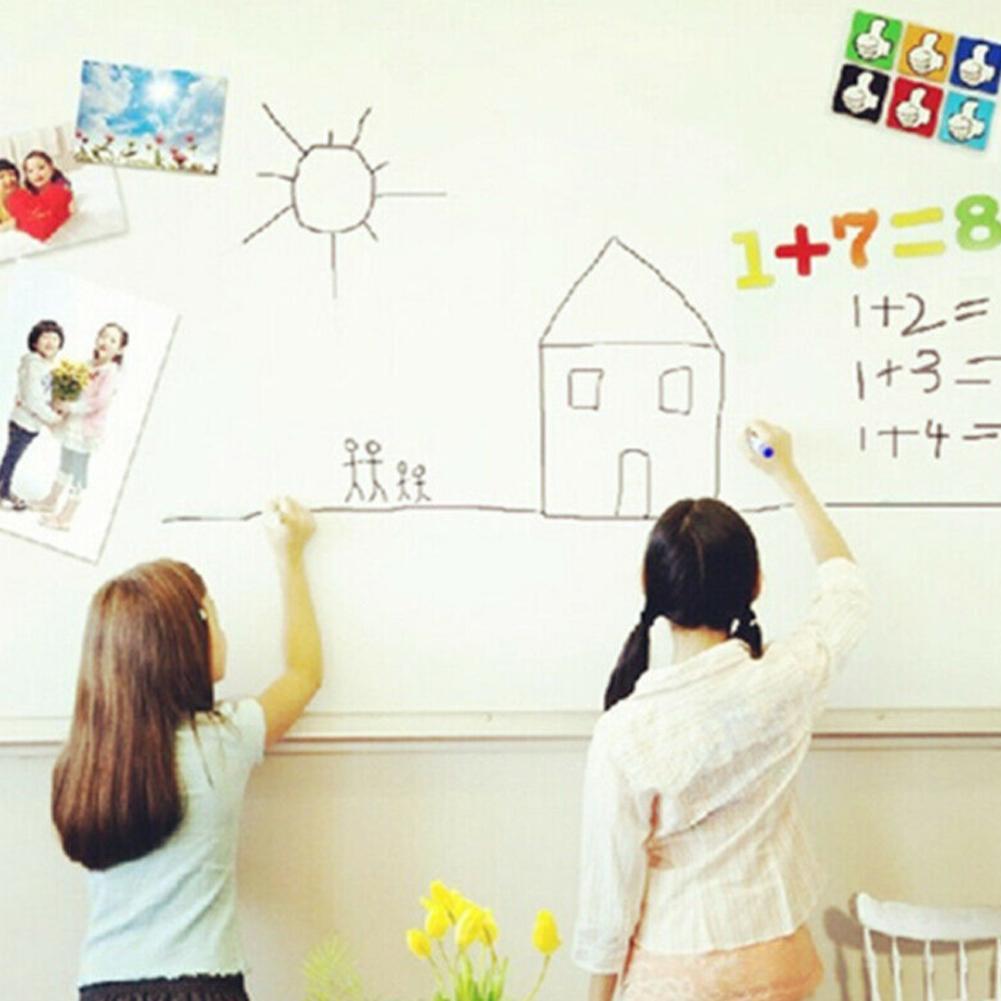 PVC Waterproof Blackboard Sticker Wallpaper Decor Movable Sticker Art Board Wall With Chalkboard Writing Kid Pen White Graf I4X3