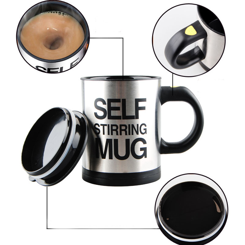 Self Stirring Mug Coffee Pot Automatic Electric Lazy 400ml Coffee Milk Mixing Cup Double insulated Stainless Steel French Press