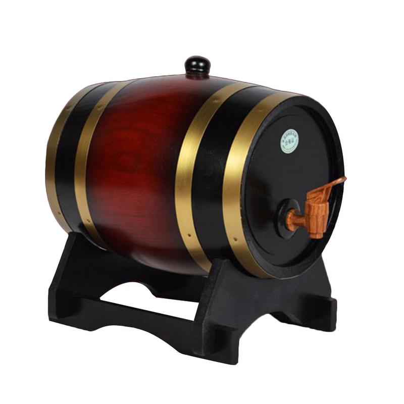 1.5L Oak Barrel Beer Brewing keg Wine Barrel for Whiskey Rum Port Decorative Barrel Keg Hotel Restaurant Display Oak Barrel