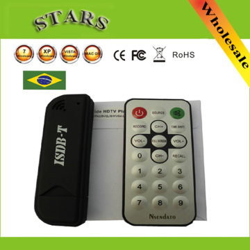 Mini Digital ISDB-T USB2.0 TV HDTV Tuner Stick Receiver Recorder With Remote+Antenna for Brazil,Wholesale Free Shipping