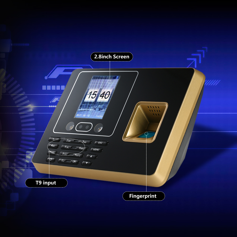 Biometric Attendance System Fingerprint Attendance Machine TCP/IP 2.8" Color Screen Employee Checking-in Recorder Time Recording