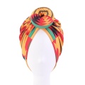 New Indian Styling Donut Turban Hat Hair Cap Headcover Bonnet Coloring Haircaring Chemo Ladies Fashion Satin Dot Cotton