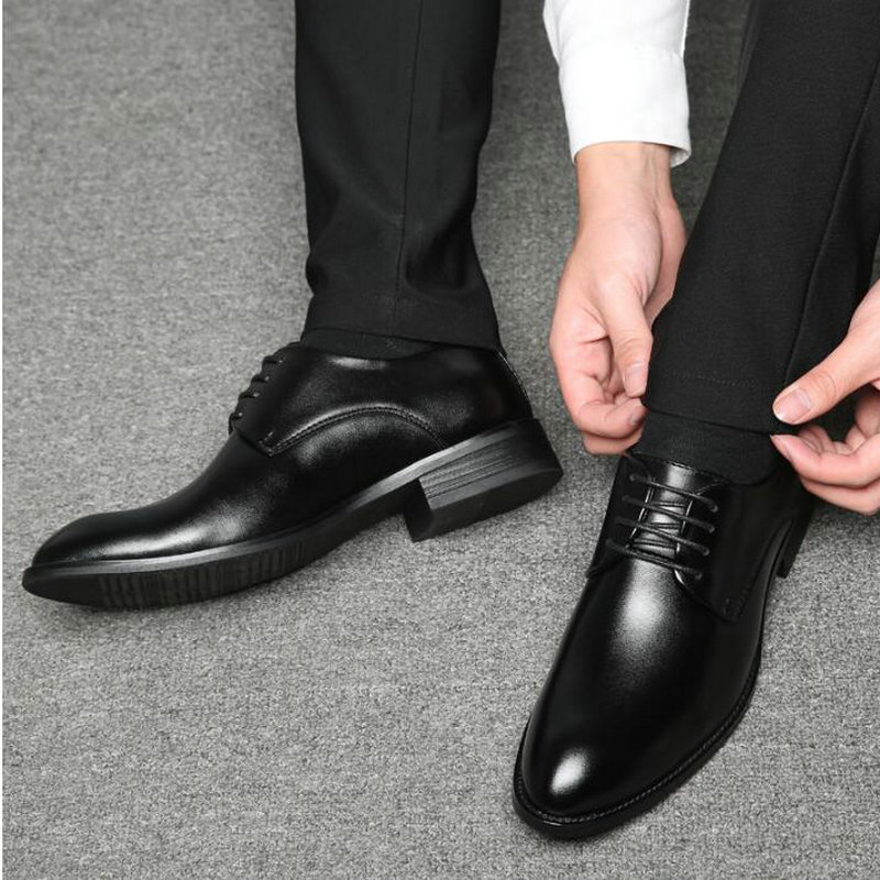Big Size 38-48 Men Footwear Business British Lace-up shoes Men Wedding Dress Shoes Black Brown Oxford Shoes Formal Office LC-31