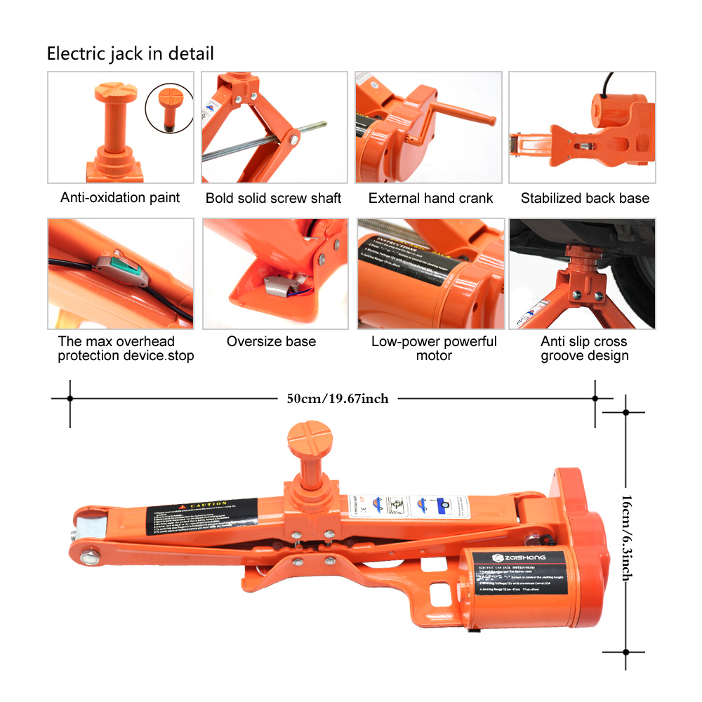 5Tons Electric Scissor Tire Replace Lifting Floor Jack with Impact Wrench Portable Car Jack