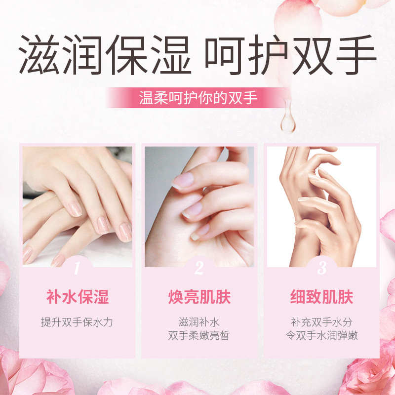 Laikou Rose Hand Cream Moisturizing Nourishing Anti Chapping Hand Lotion Plant Essence Dry Rough Protect Skin Care 60g