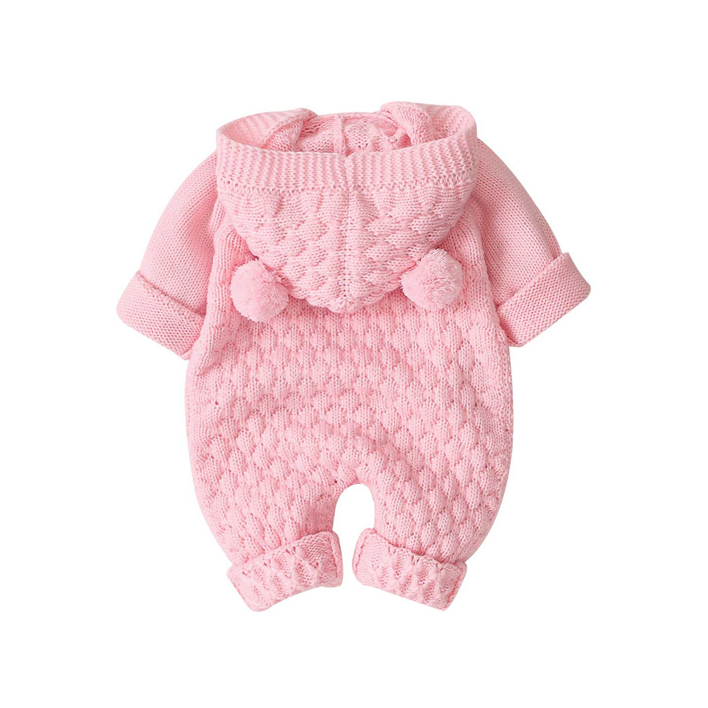 Christmas 2020 Baby Undefined Newborn Infant Baby Girl Boy Winter Warm Coat Knit Outwear Hooded Jumpsuit Girl Boy Gift