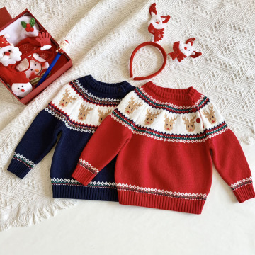 Christmas Deer New 2020 Autumn Kids Boys Girls Long Sleeve Knit Sweater Winter Baby Kids Boys Girls Pullover Sweaters 1-6Yrs