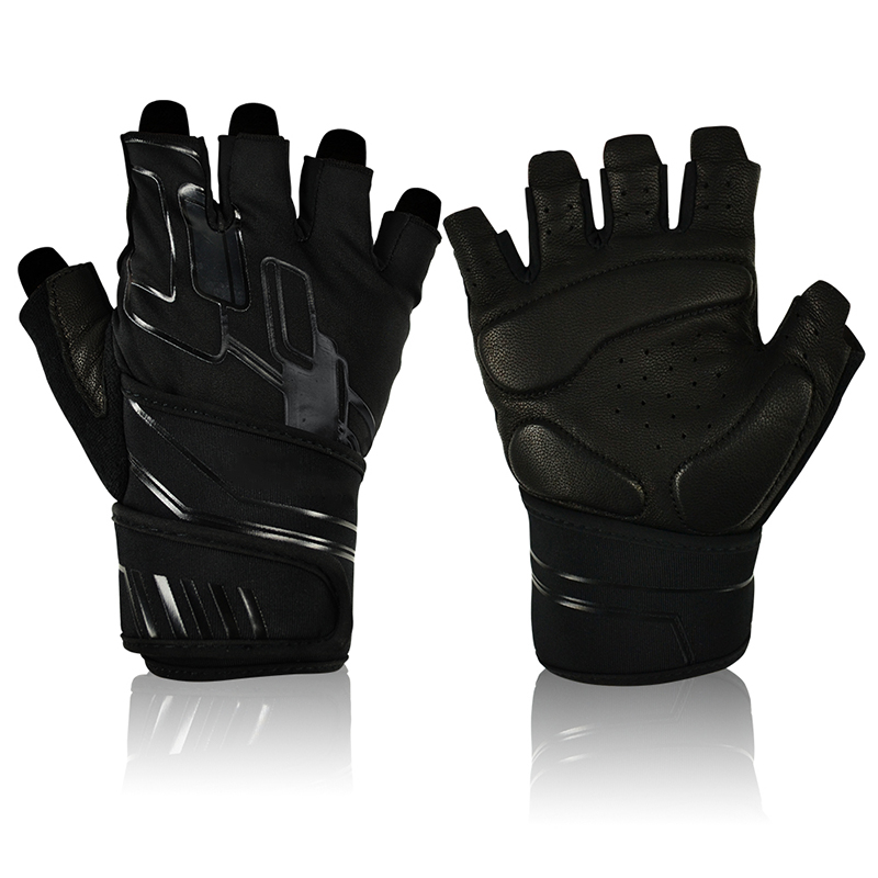 Savior Weightlifting Fitness Gloves Anti-slip Leather Wrist Support Gym Gloves for Men Women