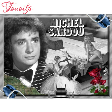 5d diy Diamond Painting Cross Stitch Michel Sardou,Singer,Canvas Painting,Full square Diamond Embroidery,diamond Mosaic stickers