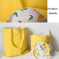 Fabric Double-Sided Dual-Use Hand Bag Cotton And Linen Pocket Handbag Shopping Bag Storage Bag Grocery Bag