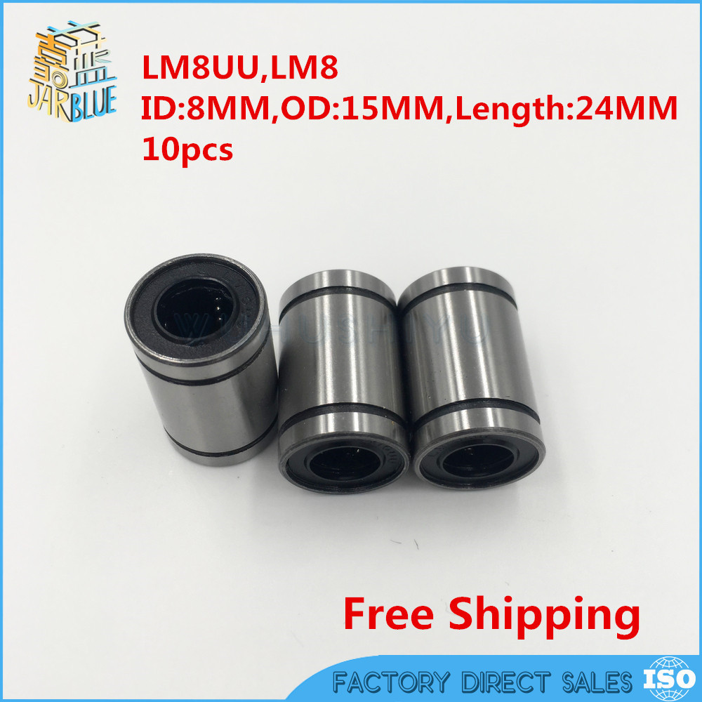 10pcs/lot Free shipping LM8UU lm8uu 8mm linear ball Linear Ball Bearing CNC Linear Bearing