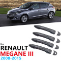 Black Color Carbon Fiber Door Handles Cover Trim Set for Renault Megane III Scala 2008~2015 Car Accessories Protector Styling