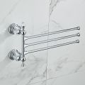 Bathroom Movable Towel Holder Crystal Gold Bath Towel Rack 4 Layer Chrome Towel Bar Bathroom Hardware EL7024DH