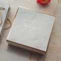 20*20*6.5cm 3set Rose Gold Marble Thank You Design Paper Box + Bag As Cookie Candy Handmade Sweet Wedding Birthday Gift Use