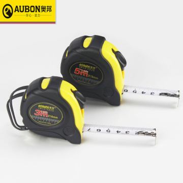 AUBON 3m/ 5m/ 7.5m Measuring Roulette Tape Rubberized Steel Ruler Tape Measure Flexible Tapeline Retractable Measuring Tools