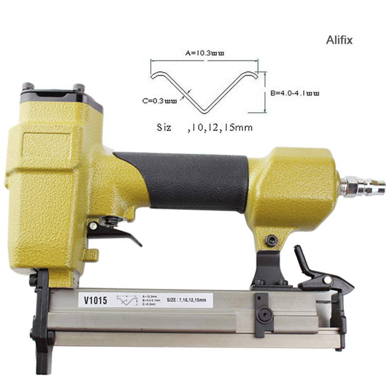 High Quality V1015B Pneumatic Stapler Air Nail Gun nailer V-type nail 10.3MM Crown Pneumatic Air Stapler For V Nail