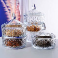 Transparent Crystal Glass Storage Jar Candy Organizer Glass Container Cookie Nuts Foods Box Storage Interior Tabletop Decoration