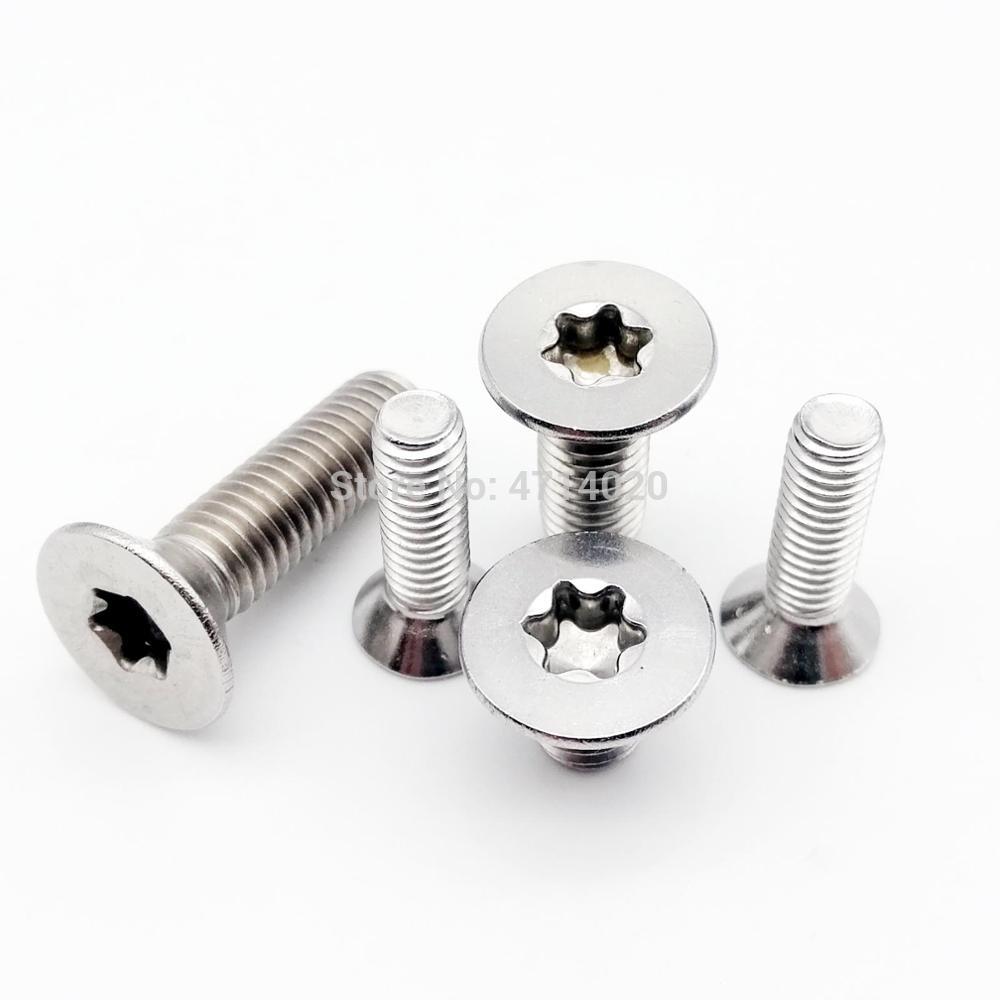 10/50pcs M1.6 M2 M2.5 M3 M4 M5 M6 M8 304 A2-70 stainless steel GB2673 Six-Lobe Torx Flat Countersunk Head Screw Six Lobe Bolt