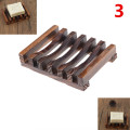 Natural Wooden/Bamboo Soap Tray Holder Soap Storage Rack Plate Box Container Metal Soap Dish Bath Shower Plate Bathroom Acc