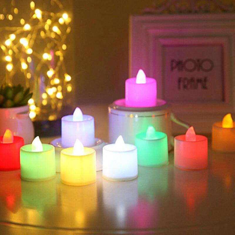 Led Candles Home Decoration Multicolor Lamp Simulation Color Flame Light Romantic For Home Wedding Party Christmas Halloween