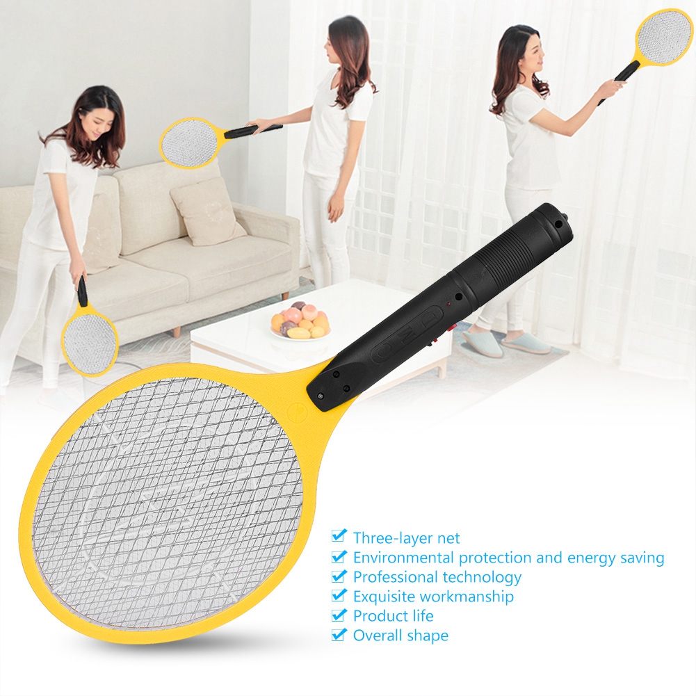 Hand Held Cordless Rechargeable Electric Fly Mosquito Swatter Bug Zapper Racket Insects Killer For Bedroom Outdoor