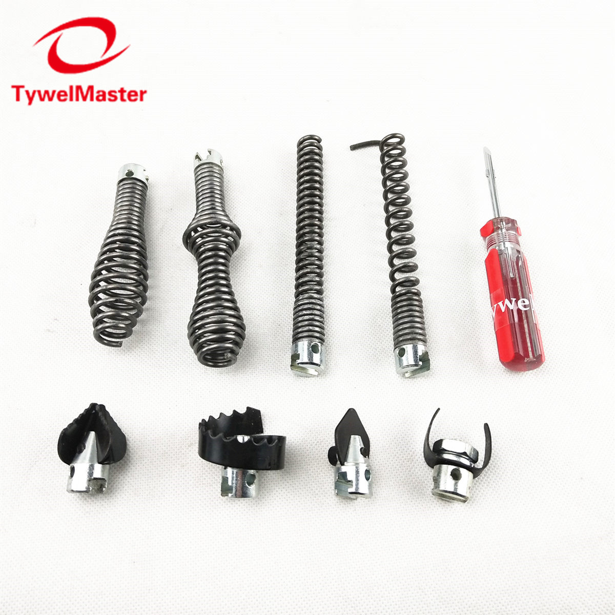 Sewer Snake Machine Accessories Soft Shaft 16mm 8pcs/PK Straight Bulb Restrieving Auger Blade Grease Sawtooth Cutter Pipe Clean