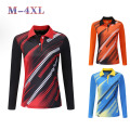 Autumn winter men/women badminton wear t-shirt,quick-drying breathable volleyball sports long pants,tennis long-sleeved shirt