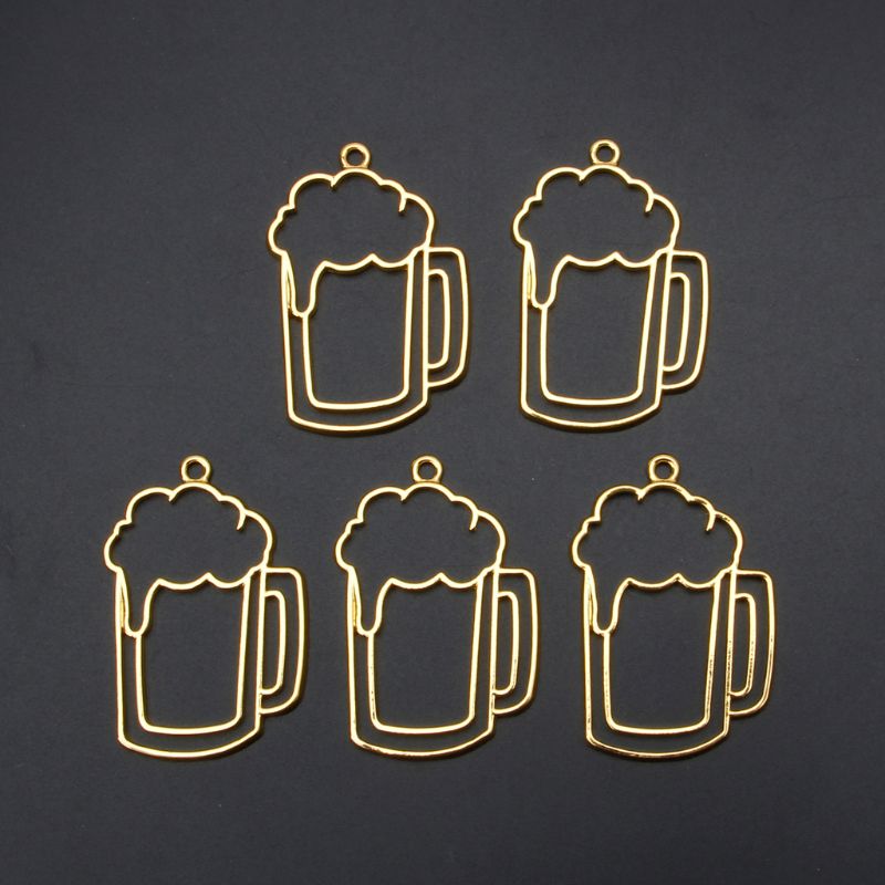 Hot 2019 5Pcs Beer Tumbler Resin Blank Frame Pendant Open Bezel Setting Jewelry Making