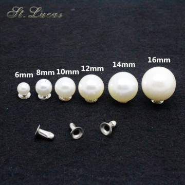 New arrived 30pcs/set pearl rivets button for cloth pants hat bag shoes crafts decoration DIY home garment accessories scrapbook