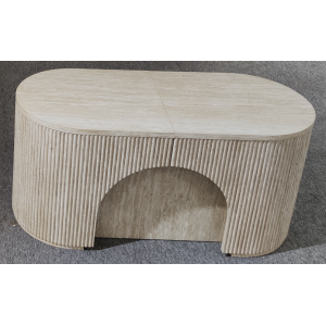 Adjustable Length Beige Wood Design Extendable Dining Stool