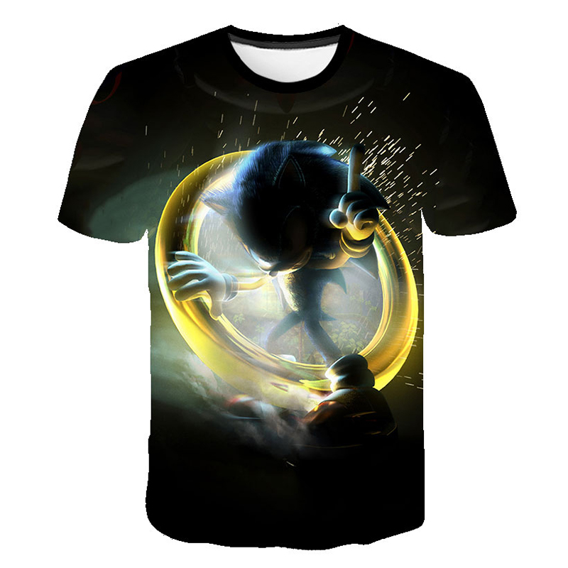 Summer Kids Clothes Short Sleeve 3D Cartoon Printed Sonic the Hedgehog T Shirt for Boys Streetwear Teenager Boys Children Tops