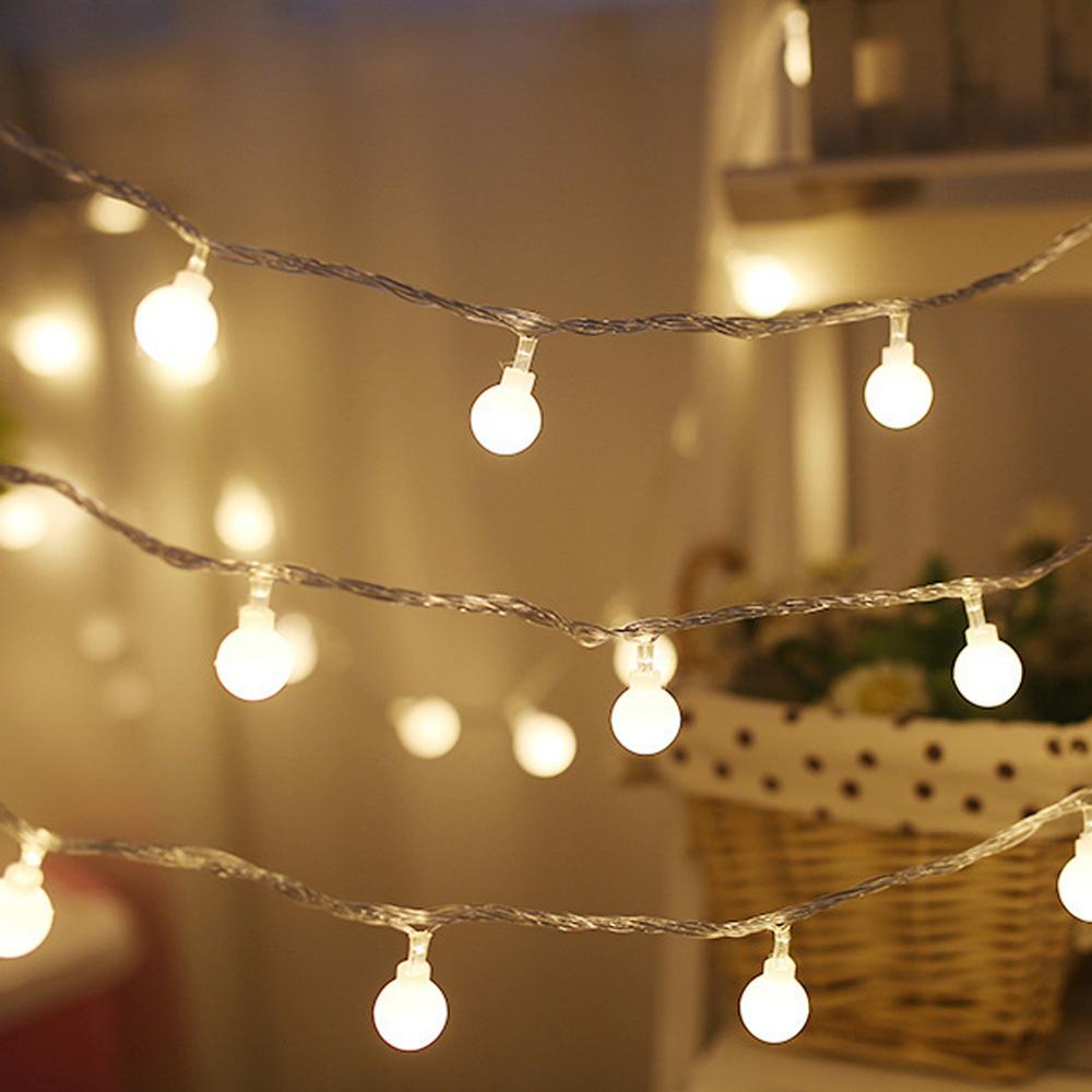 Romantic Star Round Lantern LED Lights String Kids Room Decor Fairy Garland Lights Home Garden Christmas Party Decoration Lights
