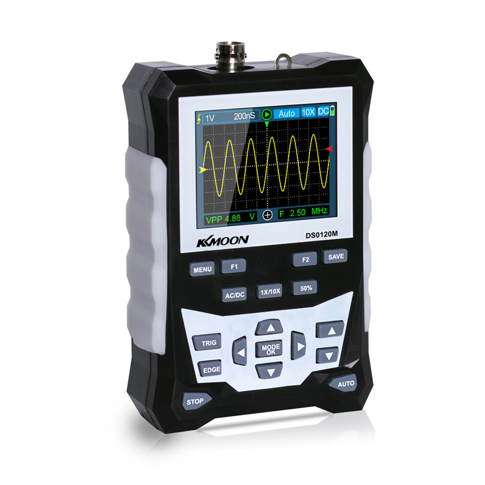 KKmoon DS0120M Digital Oscilloscope 120MHz Bandwidth 500MSa/s Sampling Rate Professional Tool with Backlight Waveform Storage