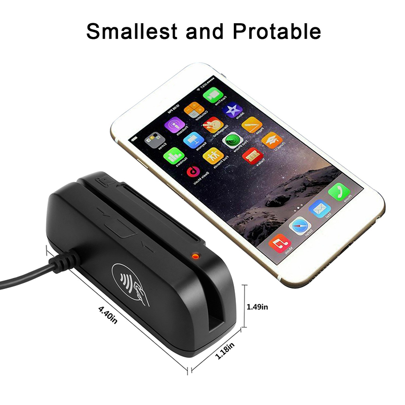 3 in 1 Combo Credit Card Reader SZTW150 Magnetic Card Reader + EMV Chip/RFID NFC Reader Writer For Read and Write CPU Chip Card